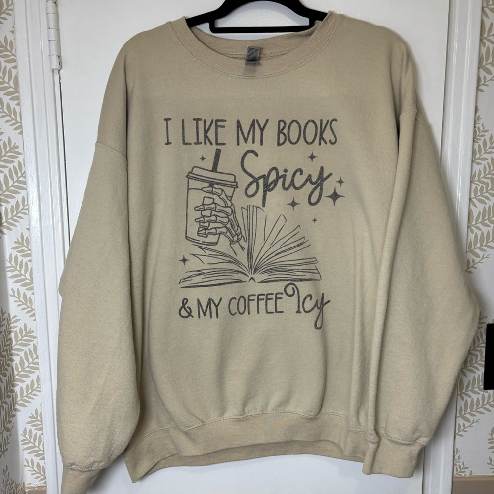 Gildan Beige Graphic Crewneck Sweatshirt Size XL